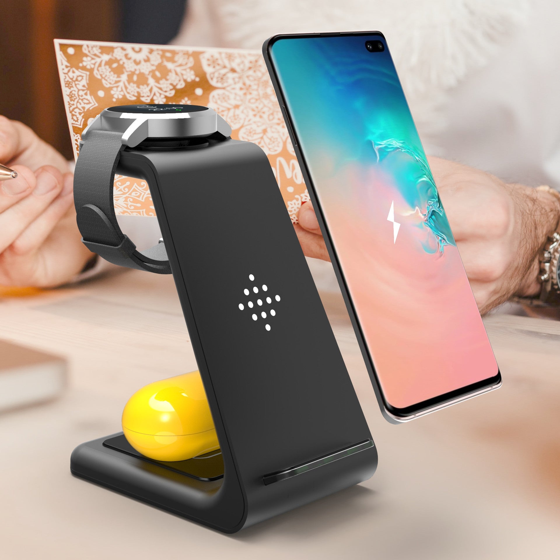 3-in-1 Wireless Fast Charging Station for phone, smartwatch & AirPods