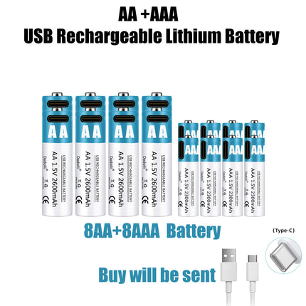 Rechargeable 1.5V AA Li-Ion Battery