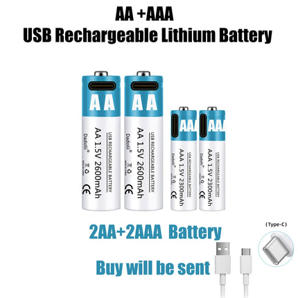 Rechargeable 1.5V AA Li-Ion Battery