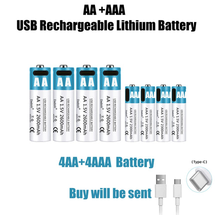 Rechargeable 1.5V AA Li-Ion Battery