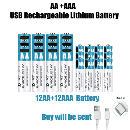 Rechargeable 1.5V AA Li-Ion Battery