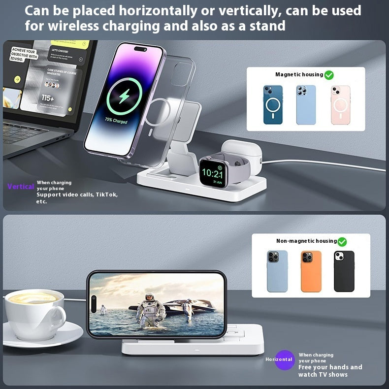 3-in-1 Folding Magnetic Wireless Charger  for Iphone, Smart Watch and Airpods