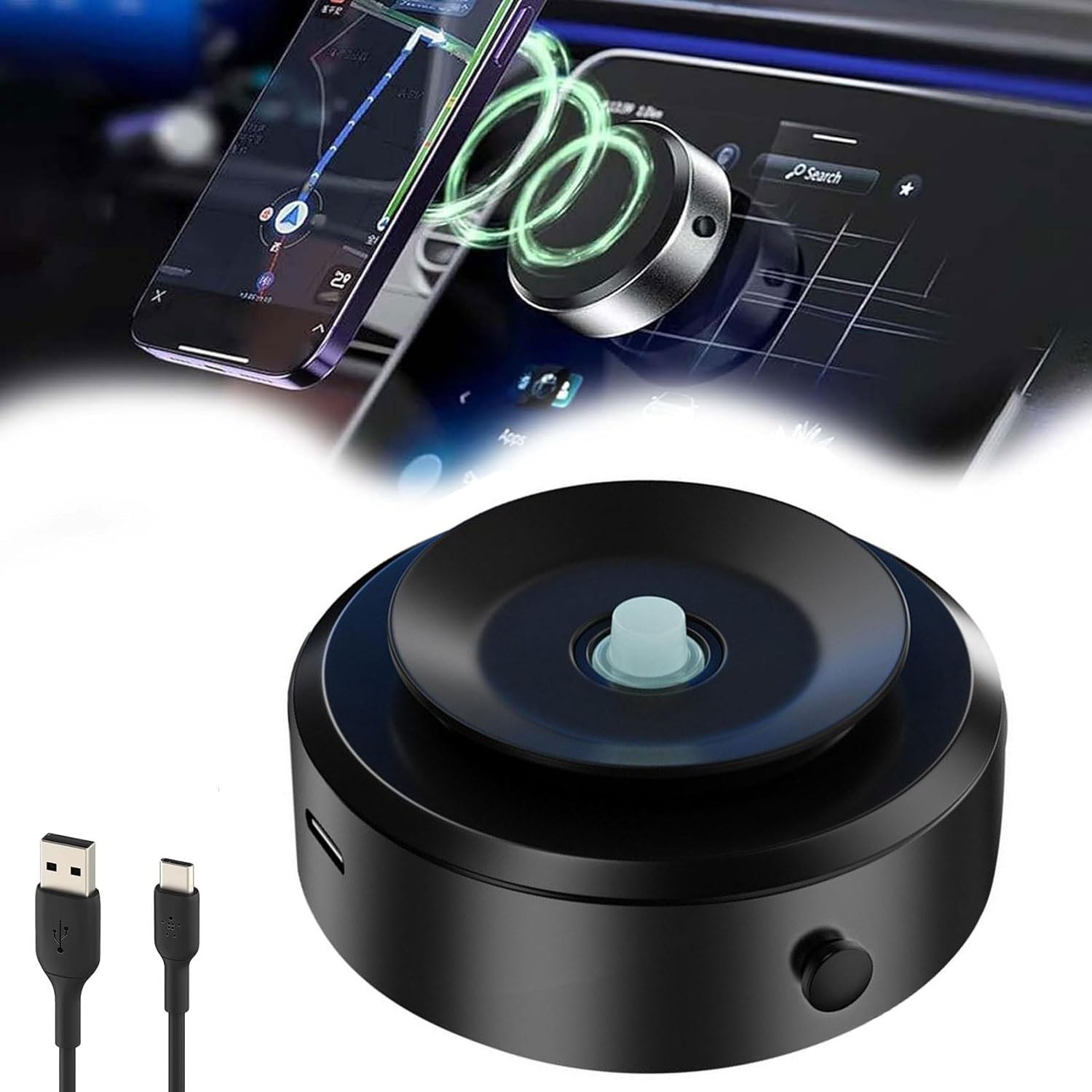 Intelligent Double-Sided Magnetic Car Phone Mount (Powerful magnets + smart vacuum suction)