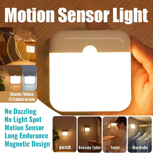 Motion Sensor LED Night Light with USB-C Charging